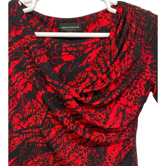 Connected Apparel Women's Ruffled Waist Size 6 Red And Black - Picture 4 of 8